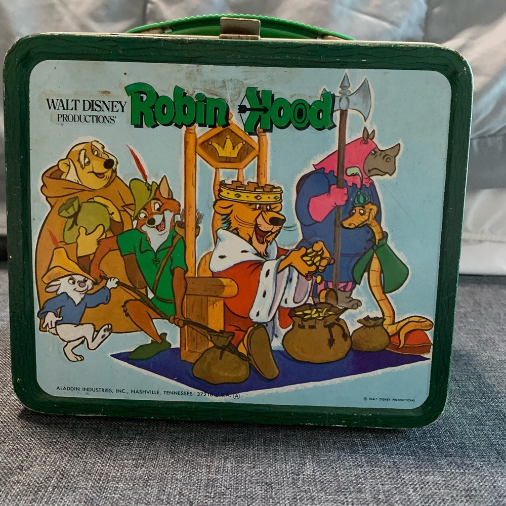 Vintage 1974 ROBIN HOOD Metal Lunchbox Aladdin Walt Disney